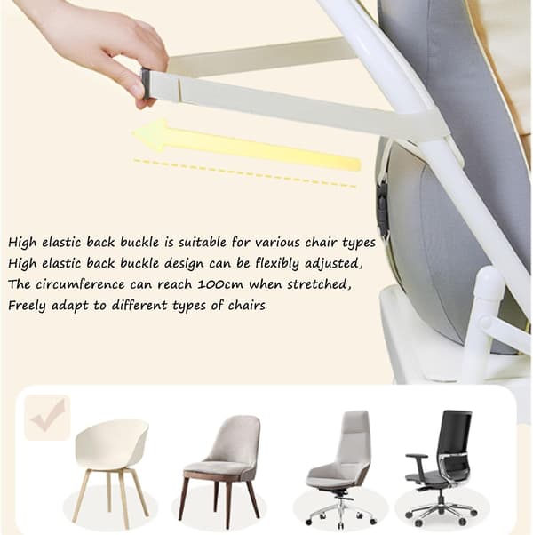 Lumbar Support Pillow Ergonomic Memory Foam Improves Lower Back Pain And Sitting Posture Grey
