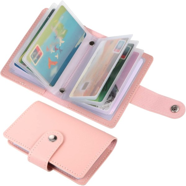 Kreditkortshållare i läder Fickplånbok Basic korthållare (rosa)
