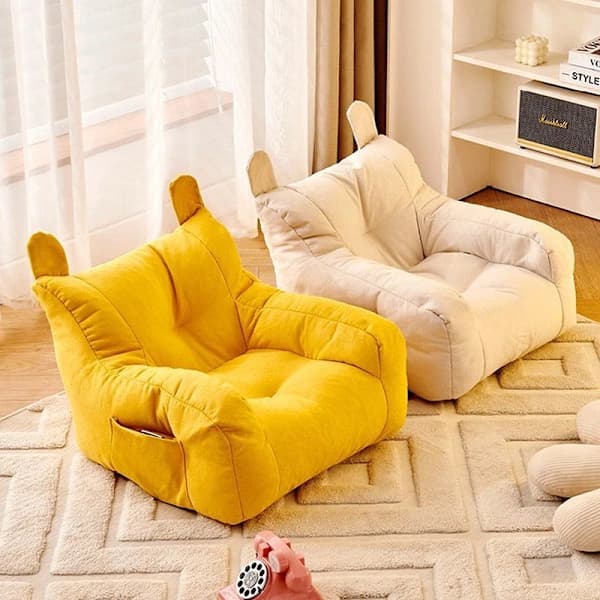 Enkel Sofa Barn Liten Sofastol Baby Lesekrok Barn Hvit