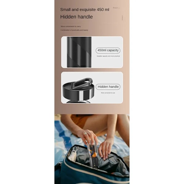 QU.Portabel Blender Juice Blender För Shakes Och Smoothies Personlig Blender Mini Juicekopp För Resor Kontor