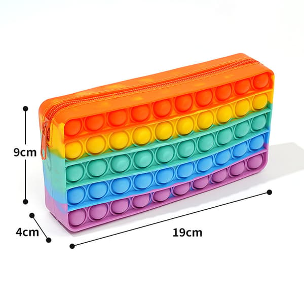 Pop Pennfodral, Skolmaterial Pennfodral Bärbar Pappershandel Sensorisk Silikon Bubbla Fidget Leksak
