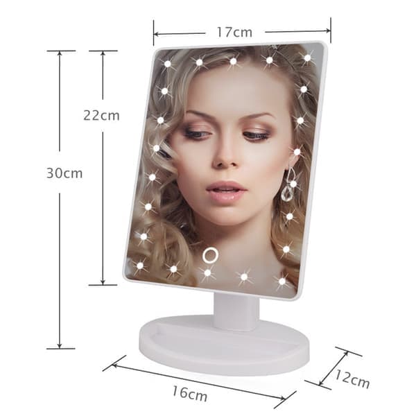 Makeup spejl med LED-lys - Hvid