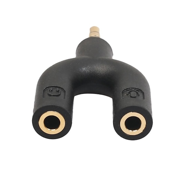U-type adapter dobbel 3,5 mm hodetelefonkontakt lydkabler splitter mikrofon 2 i 1 dreibar kontakt