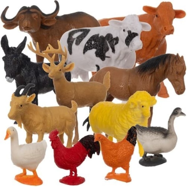 Bondegårdsdyr Figurer Legetøj - 12 dele_QQ