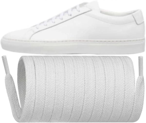 Shoelaces for Common Projects Flat Shoelaces Replacement Shoe Laces White