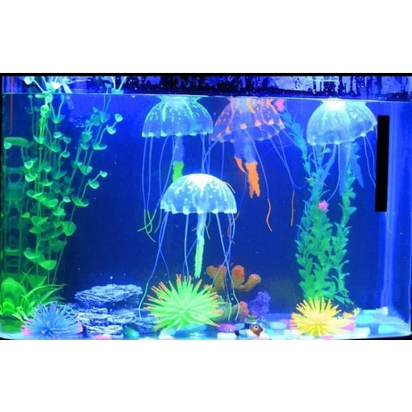 QU)5 farver kunstig akvarium vandmand ornament dekoration glødende