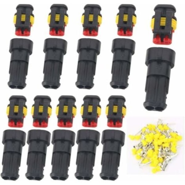 QU/12V Vanntett Kobling, Vanntett Elektrisk Kobling, 1.5mm Hann- og Hunnterminaler, Vanntett Elektrisk Ledningskobling