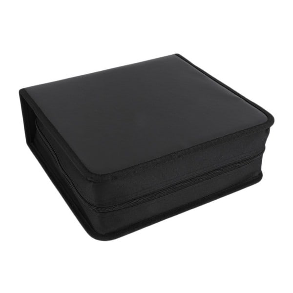 QD-400 st High-End PU-Simulerat Läder CD-Väska, DVD-Förvaringsväska
