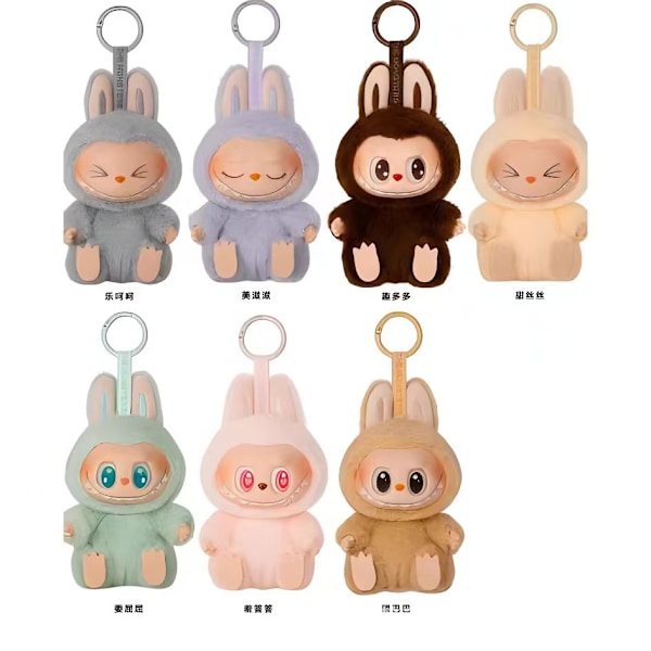 Labubu Docka Första Generationen Labubu Nyckelring Mart Högkvalitativ Macaron Blind Box Plyschleksaker Monster Labubus La Bubu Original A
