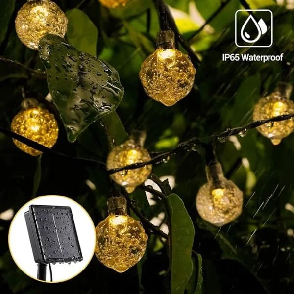 Solcellelamper utendørs, 30 LED solcelle lysslynge solcellelamper utendørs hage