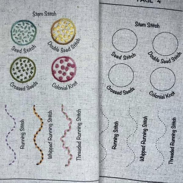 DIY Stitch Book, Stitch Book Embroidery, Embroidery Craft Gift, with 24-pack Embroidery Thread Set, 86 Sewing Patterns