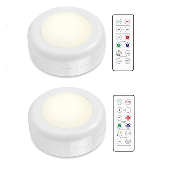 LED-spotlight med fjernbetjening 2-pak˜QD