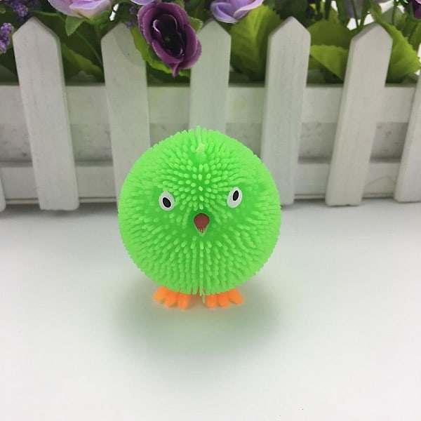 QU/Naievear Söta Kycklingar Squidgy LED Blinkande Pufferboll Klämboll Stresslindring Barnleksak