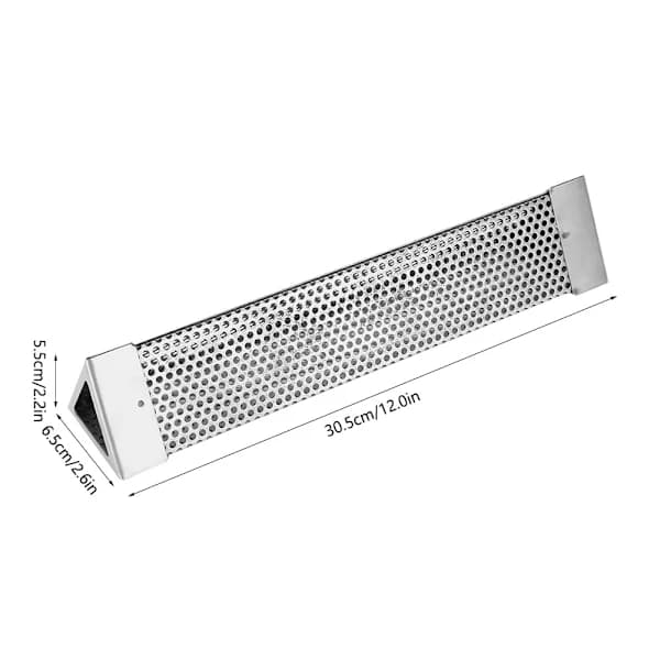 12 tommer 304 rustfritt stål BBQ røykerør grilltilbehør for elektrisk kullgrill (triangulær formet 12 tommer)