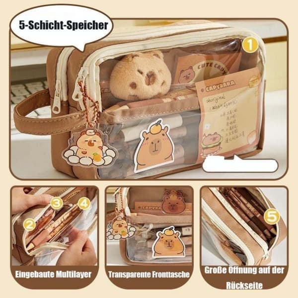 Capybara penalhus, Capybara penalhus med stor kapacitet, transparent capybara sødt penalhus_qq