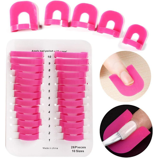 QU) Nagellacksskydd, 26 st spillskydd, plastskydd, nagellacksmall, återanvändbar, spillskydd