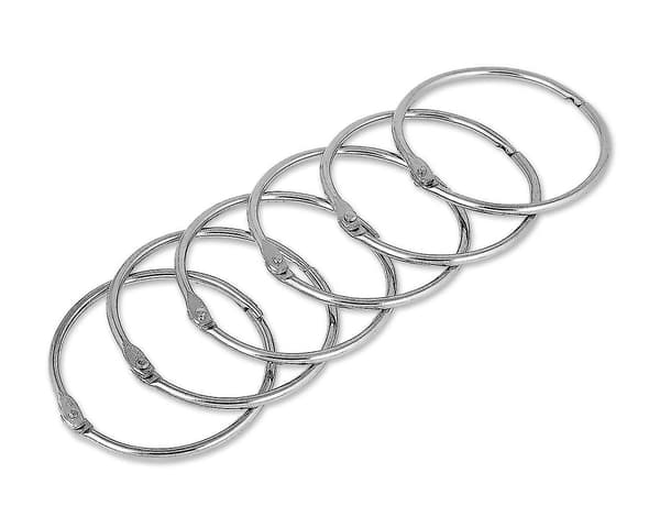 50 st Metall Bokringar Runda Bindningsringar Lösbladsringar Nyckelringar - 35mm