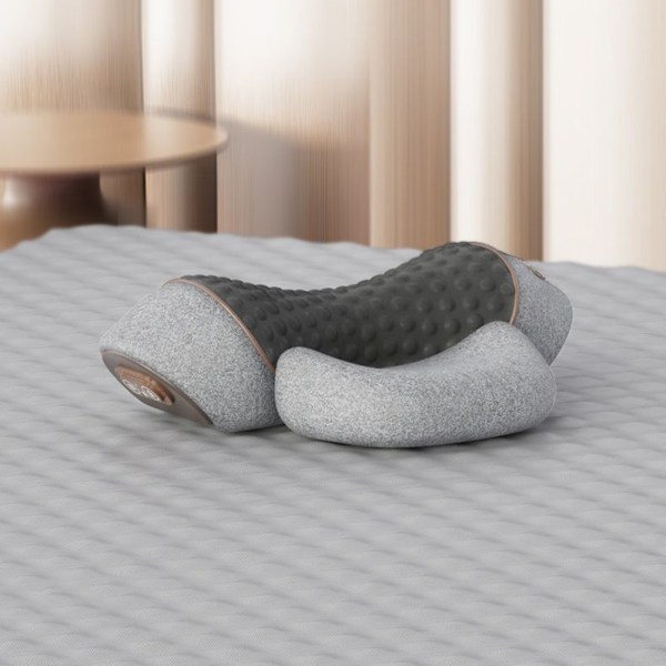 Elektrisk nackmassagekudde med värme, vibrerande shiatsu-massageapparat för smärtlindring, cervikal, ortopedisk kudde Ordinary_nzywt Ordinary Gray