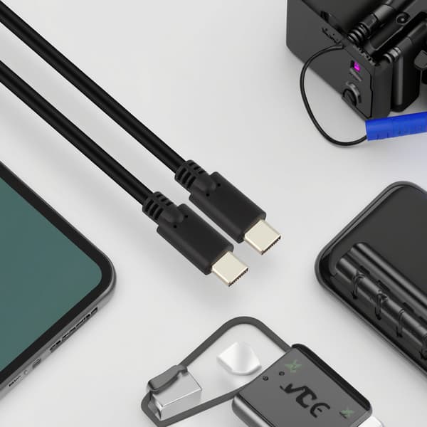 QU-Hurtigladekabel Data USB 3.1 Gen1/Gen2 C til C for smarttelefon, lagervare 1.5m Black
