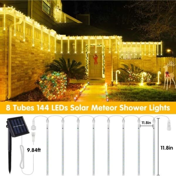 Tree Lighting Solar – Hanging Light Chain for Trees Meteor_qq