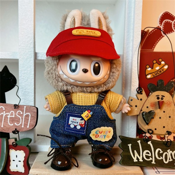 17 cm Generation Blind Box Labubu -nuken vaatteet, sarjakuvatyylinen Labubu-riipus, vaihto-urheilu- ja vapaa-ajanpuku, vain vaatteet Lbb-8