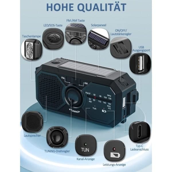 Solradio Kannettava kampiradio nostalgiset radiot