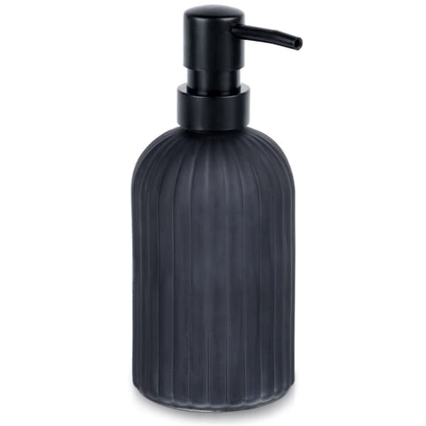 Elegant sort sæbedispenser i glas til køkken & badeværelse