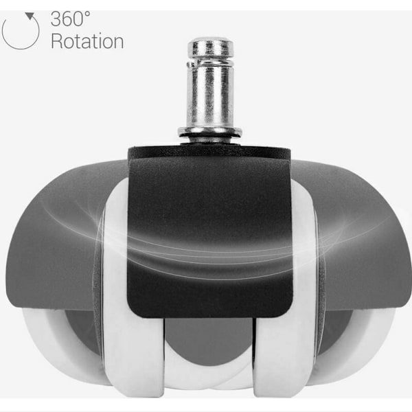QU)Vita Kontorituolin pyörät - 5 pyörän sarja nojatuoliin - 11/50mm vaihtopyörät - Hiljaiset istuinten jalat koville lattioille
