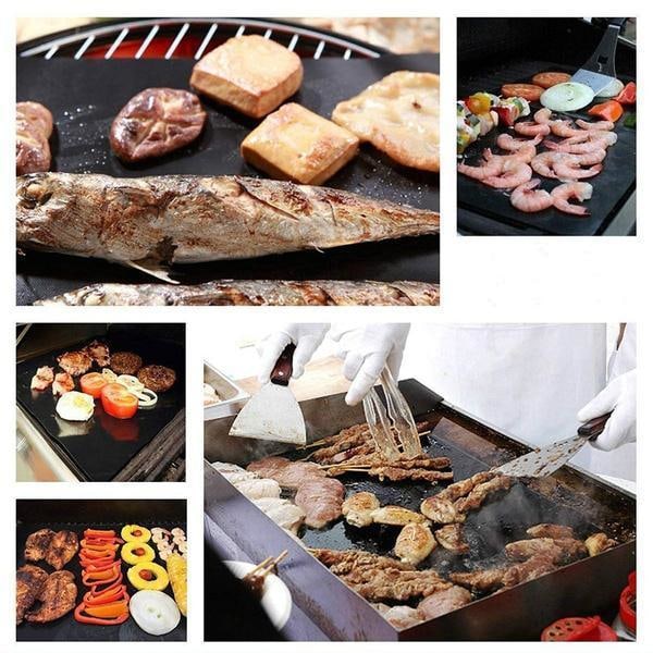 QQX.Non Stick Grillmåtte Ovn-måtte & Bagemåtte - Non Stick 2-PACK GRILLMATTA
