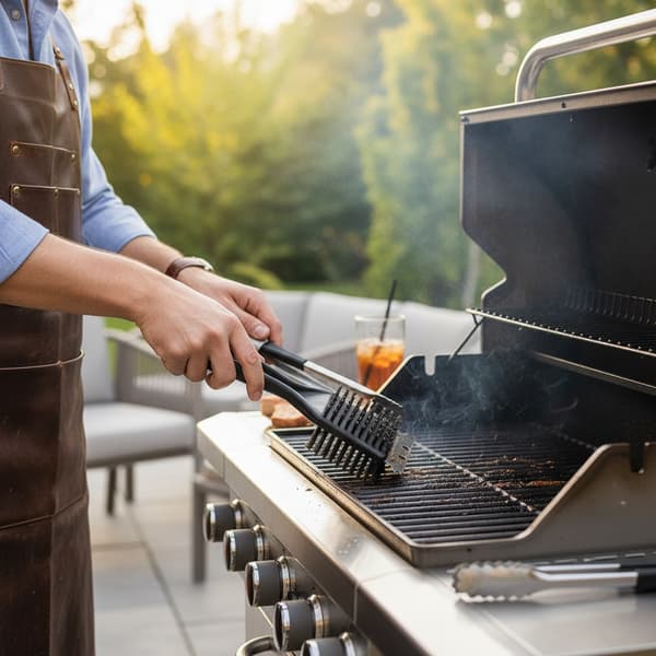 Grillbørste i rustfrit stål, BBQ- og køkkenstålbørste til griller, 8 tommer