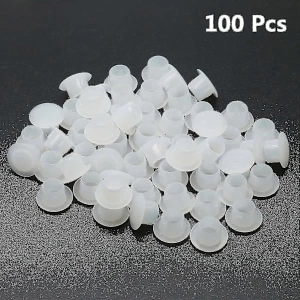 100 stk. 8 mm hvide plastpropper - Hulpropper med snaplås