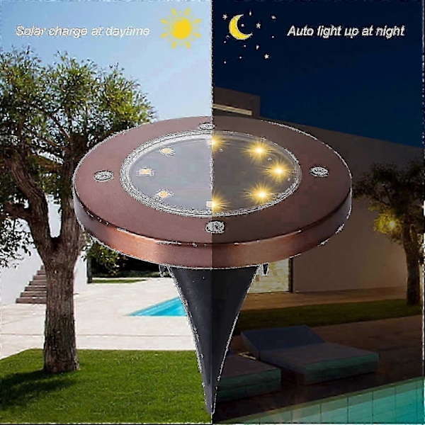 Solcelle bakkelamper, Aled Light Led Hagegang Utendørs Vanntett In-ground_ufo