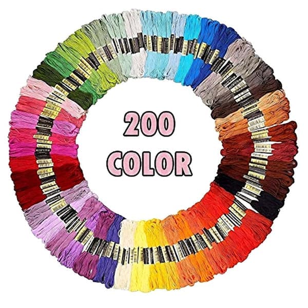 200 Nystan handvävd DIY färgglad broderitråd polyester bomullstråd