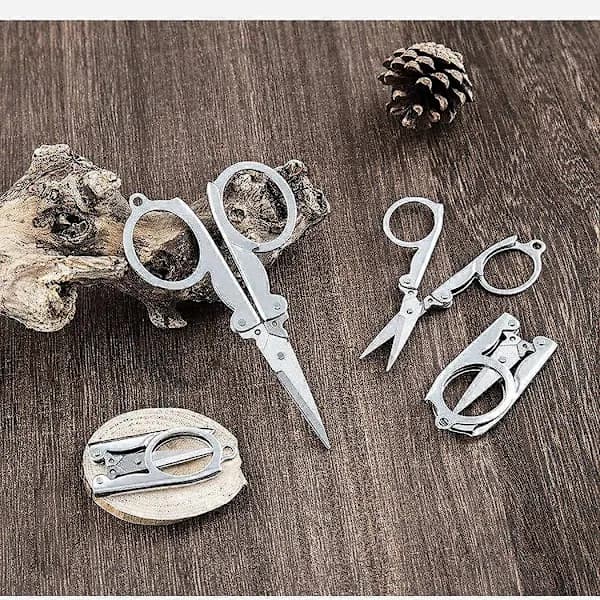 4 stk. foldbare sakse i rustfrit stål, 10 cm mini små papirsakse foldbare rejsesakse til papirhåndværk, syning