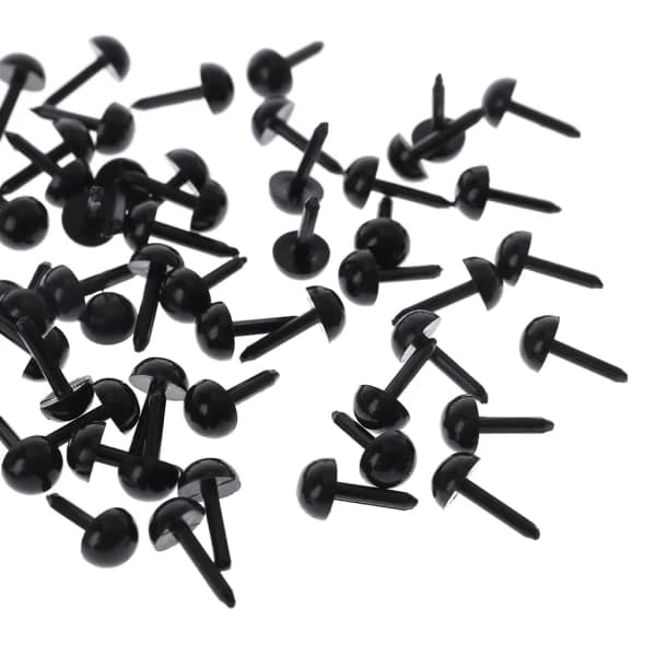 100 stk. 3 mm/4 mm/5 mm/6 mm DIY til dukke plastik sorte sikkerhedsøjne til bamser 3 mm