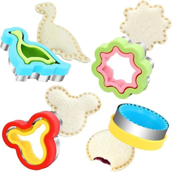 QU. Sandwich Cutter Sealer Bageform Kageudstikker Brødform Dinosaurform Sandwich Maker Form til Børn Bento Køkkenredskaber