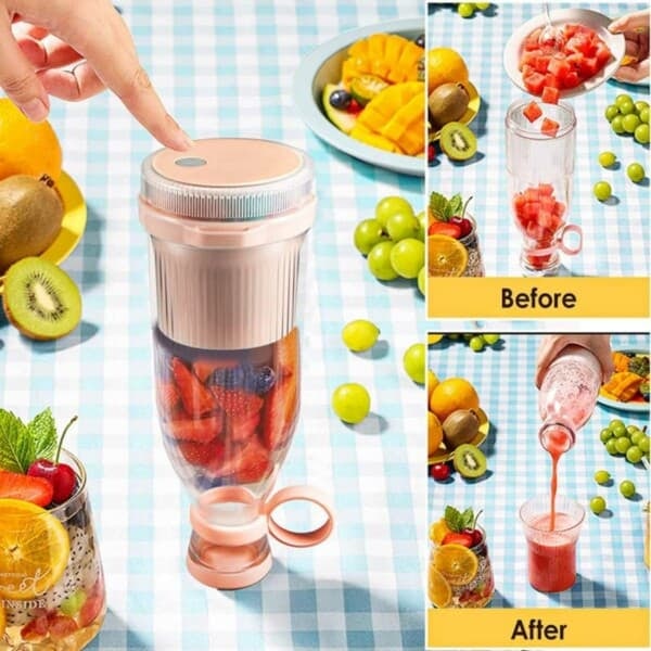 Bærbar Mixer – Genopladelig Smoothie Blender Hvid_qq