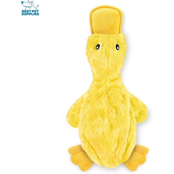Parhaat lemmikkitarvikkeet - Rattle-koiranlelu pienille, keskikokoisille ja suurille roduille, söpö täytteetön ankka pehmeällä vinkulelulla - Keltainen_GOD