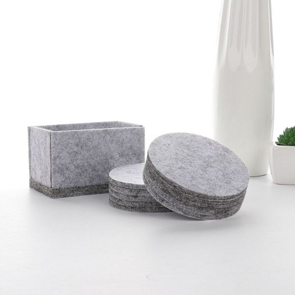 10x Coasters in Felt grå gray