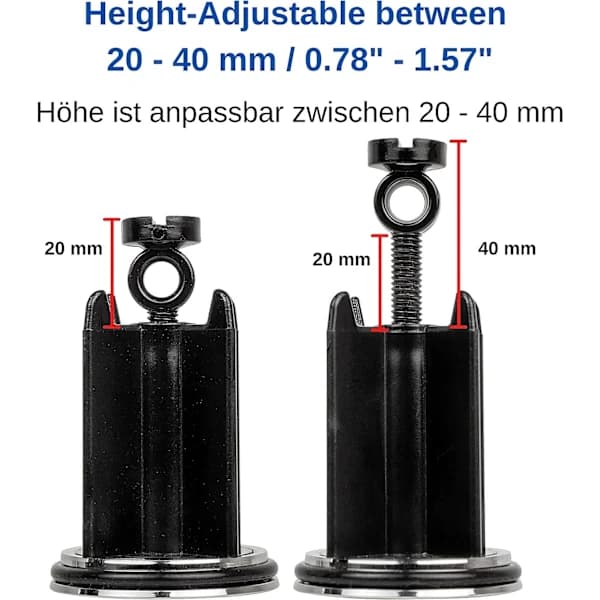 Universal vaskpropp Ø 40 mm, krom avløpsplugg, med gummipakning, høydejusterbar plugg.