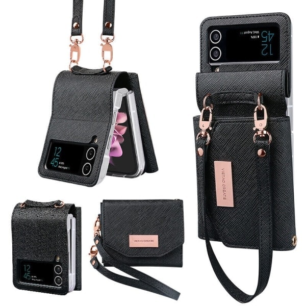 [QD] Mobilskal för Samsung Galaxy Z Flip 3 4 5G Svart, Samsung Z FLIP 3
