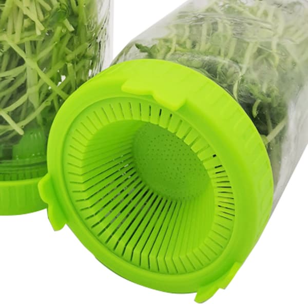 2-pack Bean Screen Plastic Mason Jar Sprouting Lids for Wide Mouth (Jar not included)