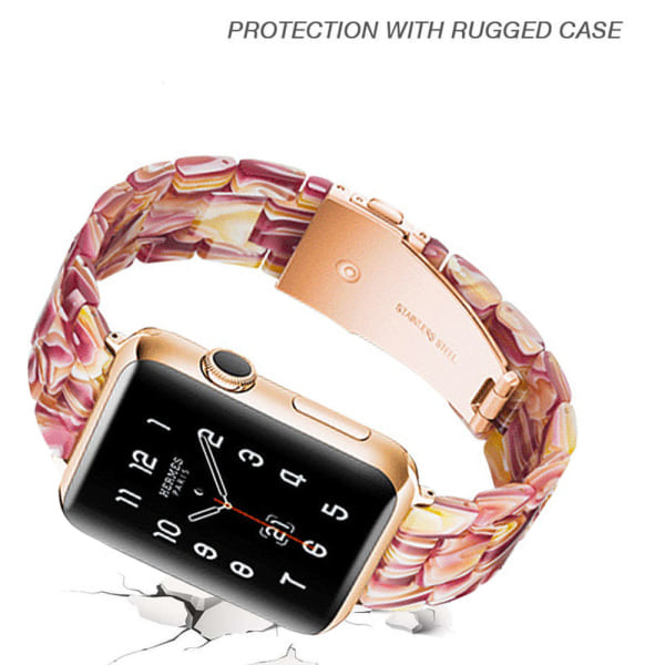 [QD] Yhteensopiva Apple Watch -rannekkeen kanssa 38-40mm/42-44mm Series 5/4/3/2/1, Ohut hartsi ranneke -38-40mm-Face punainen