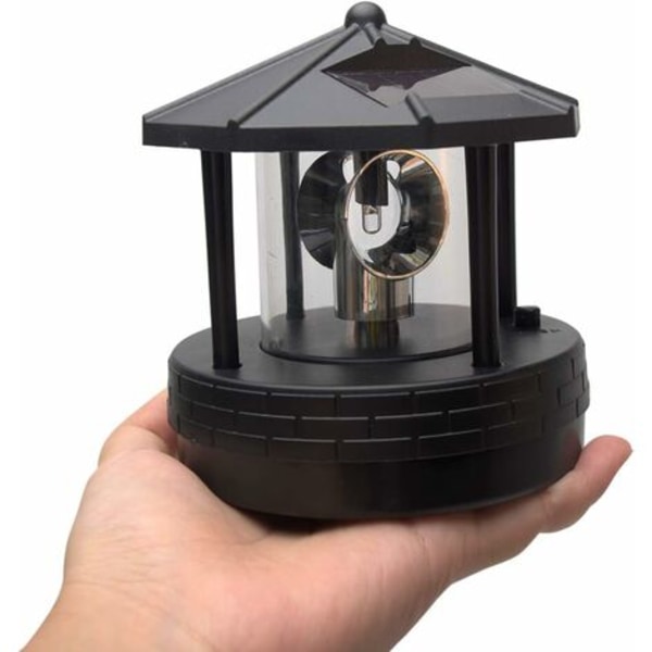 #QD# 360 graders roterande LED-solfyr, LED-sollampa, vattentät fyr för trädgårdsdekoration