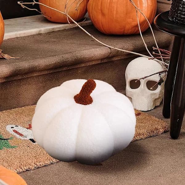 2025 Pumpakudde Halloween Leksak Kudde Stickad Ullstil Pumpa Vardagsrum Soffkudde WH