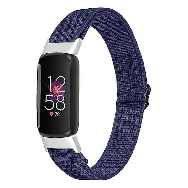 Blødt justerbart nylon-erstatningsarmbånd til Fitbit Luxe - Multifarvet mørkeblå