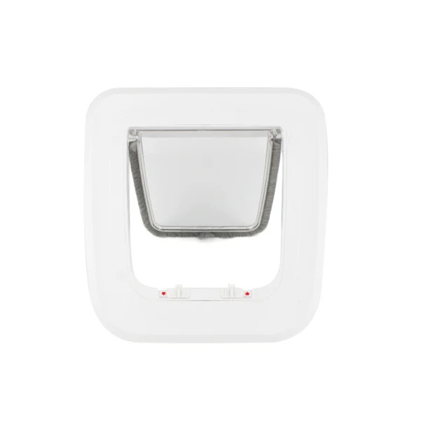 QD Cat Flap 2024 - White Selective Access Easy Installation 4 Manual Locking Options