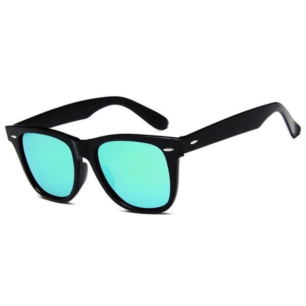 Svarta Wayfarer Solglasögon Grönt Spegelglas_qq