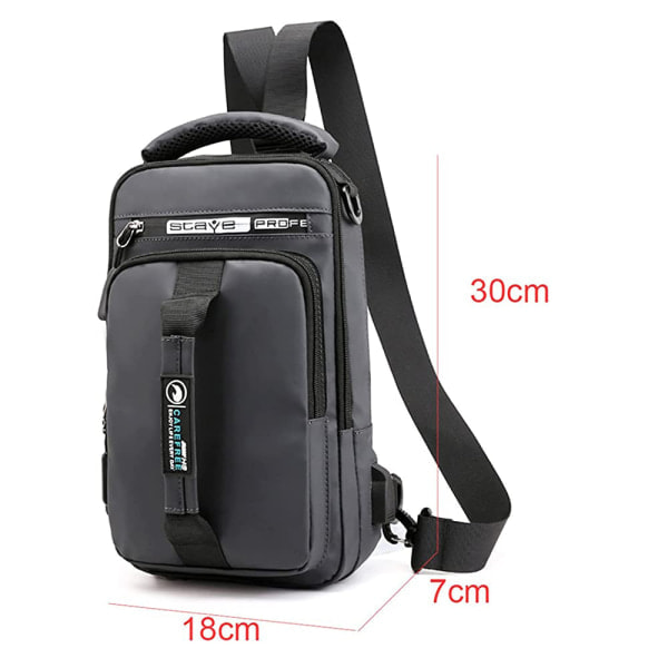 QU/Sling Crossbody Väska Herr Stor Kapacitet Ryggsäck Sling Väska Herr Liten Crossbody Väska Utomhus Sport Fritid