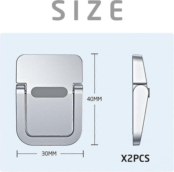 2-piece laptop stand, foldable stand, self-adhesive computer stand, ergonomic and invisible, compatible with many laptops (Silver)